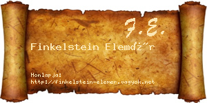 Finkelstein Elemér névjegykártya